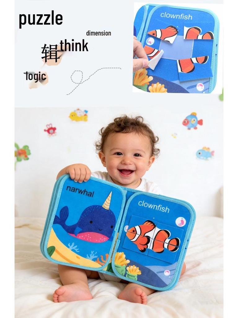 Montessori Baby Quiet Cloth Book: Tearable, Velcro, Calming Early Education Toy for Infants & Toddlers