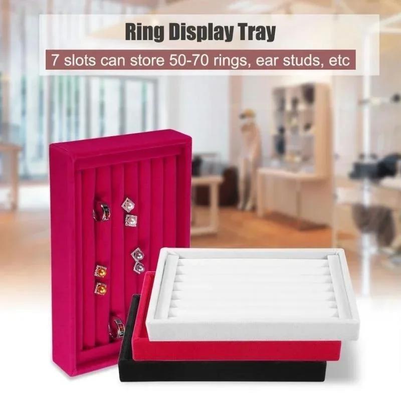 Vintage Velvet Texture Ring Plate Women's Jewelry Earring Display Rack Plate Home Jewelry Necklace Small Storage Box Wholesale