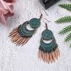 SCIONE Fashionable Flower Earrings Ladies Metallic Tassel Pendant Earrings Charm Earrings