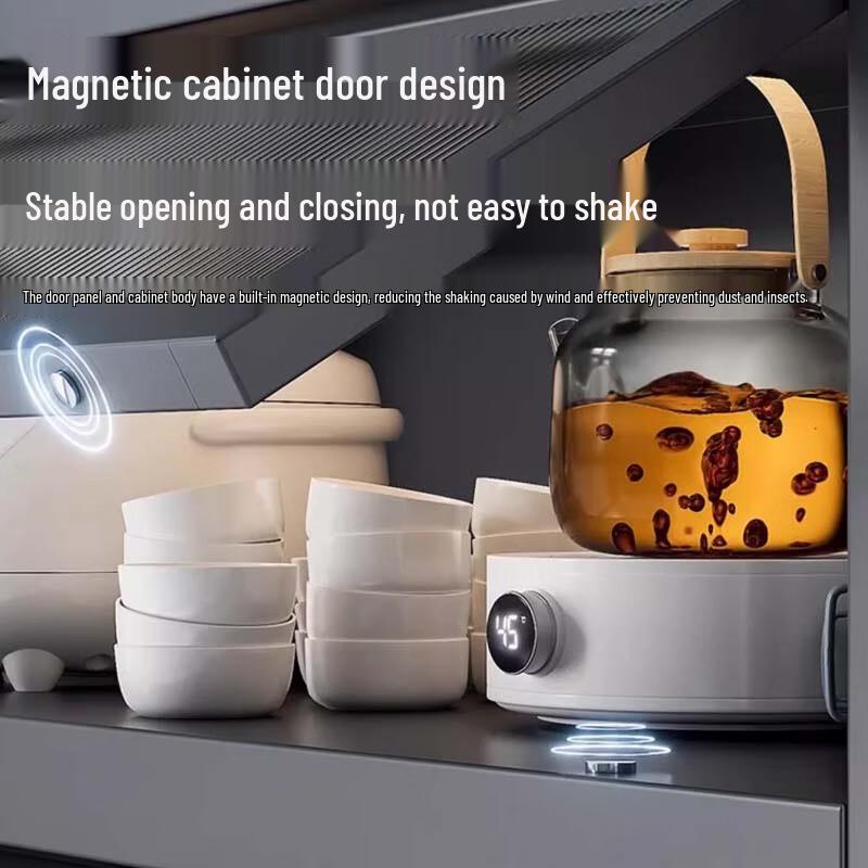 Yunshuang Modern 2-Tier Kitchen Storage Cabinet with Doors