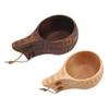 350ML Wooden Cup with Handle Portable Multifunctional Wood Mug Drinking Cup for Coffee Tea Milk Beve