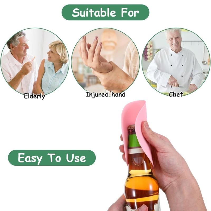 (8pieces) Rubber Bottle Opener Set with Textured Grip Easy Twist Action Secure Opens Container Great for Daily Convenience