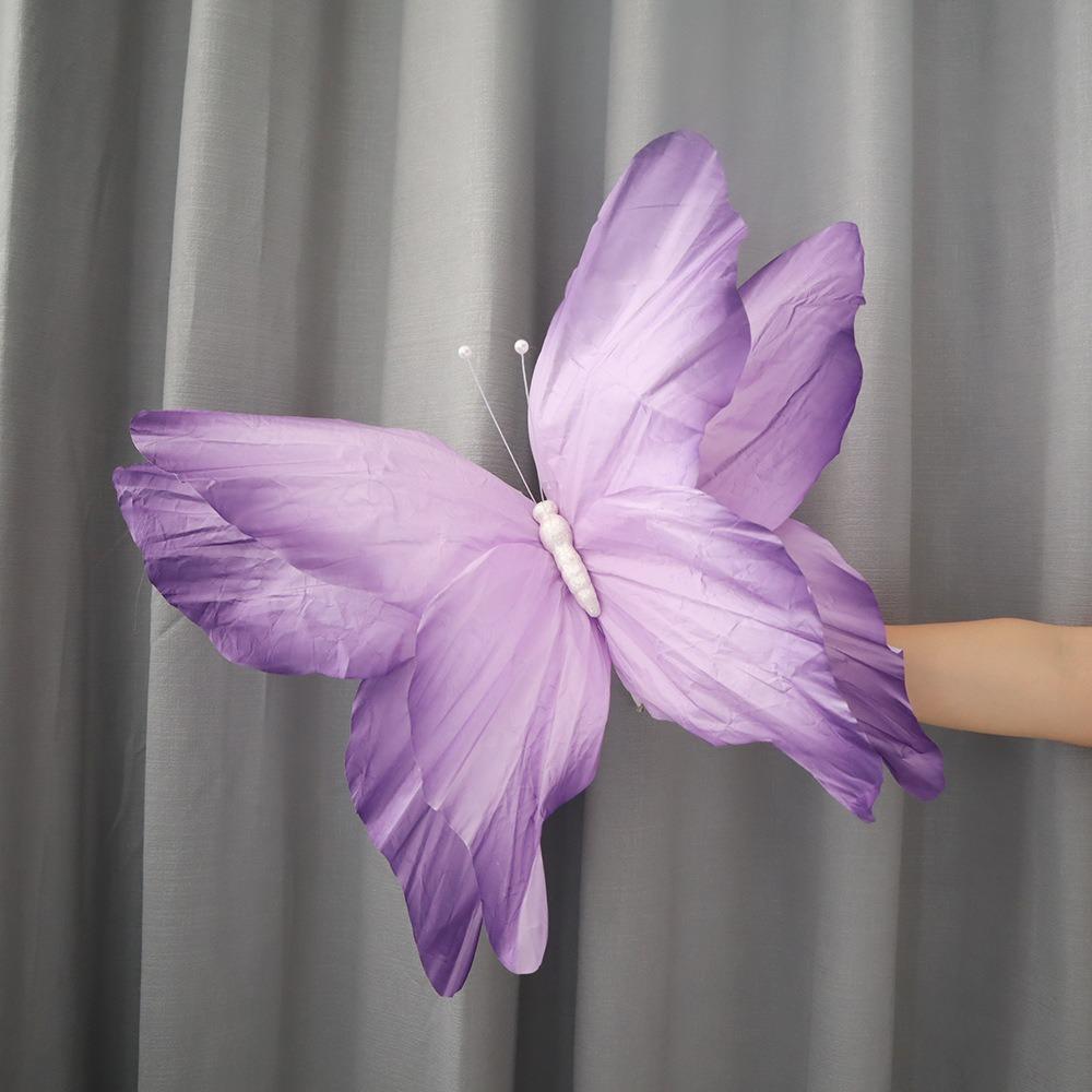 

NEW 3D Simulated Flowers 30/50CM Large-scale Giant Paper Butterfly Wrinkles Paper Window Display Simulated Butterfly Festival фіолетовий