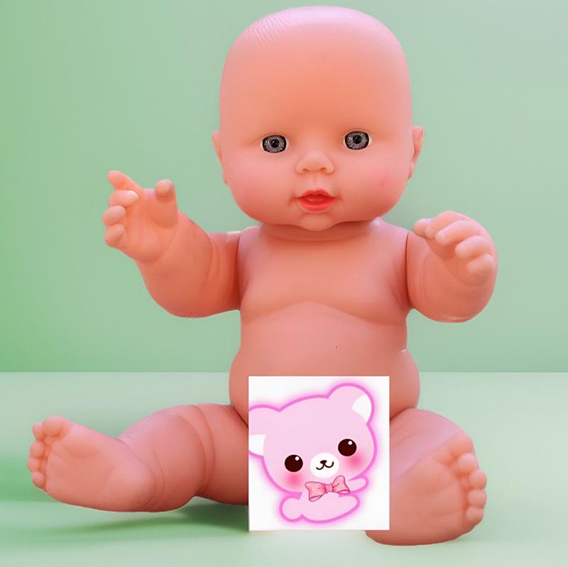 28cm Kindergarten Early Education Vinyl Doll - Nude Soft Rubber Little Princess