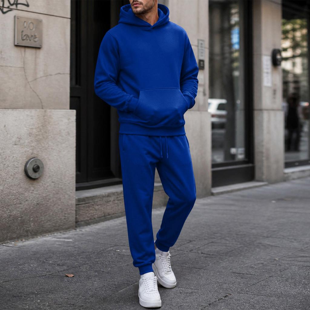 Completo da Ginnastica con Cappuccio da Uomo per Autunno Inverno, Spesso Pullover a Vestibilità Larga Tuta da Corsa, Abbigliamento Casual Atletico per Jogging