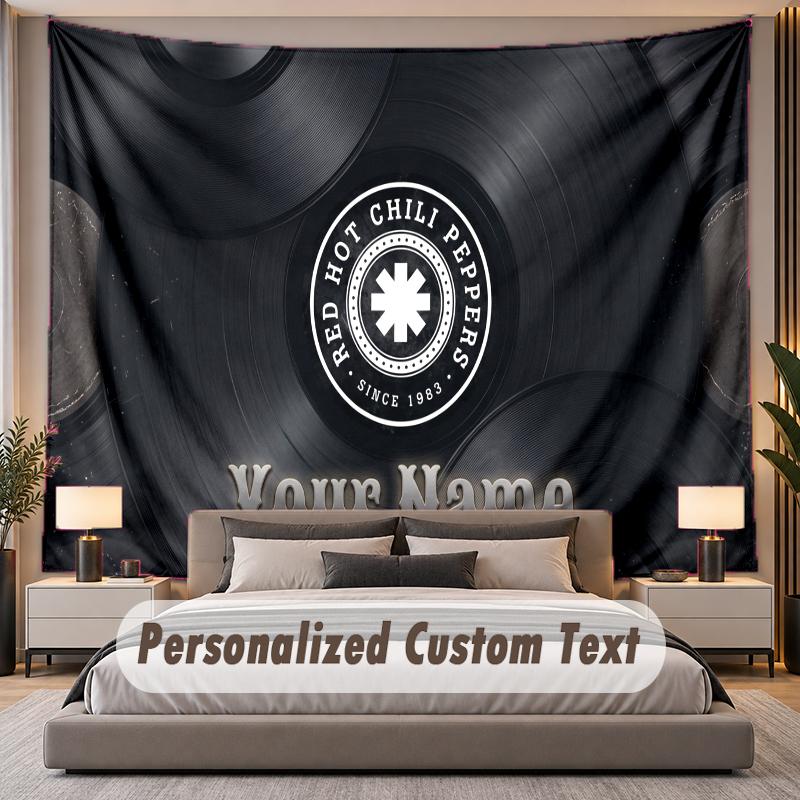 Custom Name Text Tapestry Red Hot Chili Peppers Personalized Polyester Wall Tapestry For Bedroom And Room
