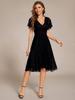 Ever-Pretty Women's V-Neck Short Sleeve Ruffled Lace Lotus Hemline Midi Wedding Guest Dress