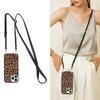 Crossbody Strap Leopard Zebra Print Case For iPhone 15 14 13 12 Mini 11 Pro Max Xs Xr X 16 PRO Plus SE2 Cord Chain Leahter Cover
