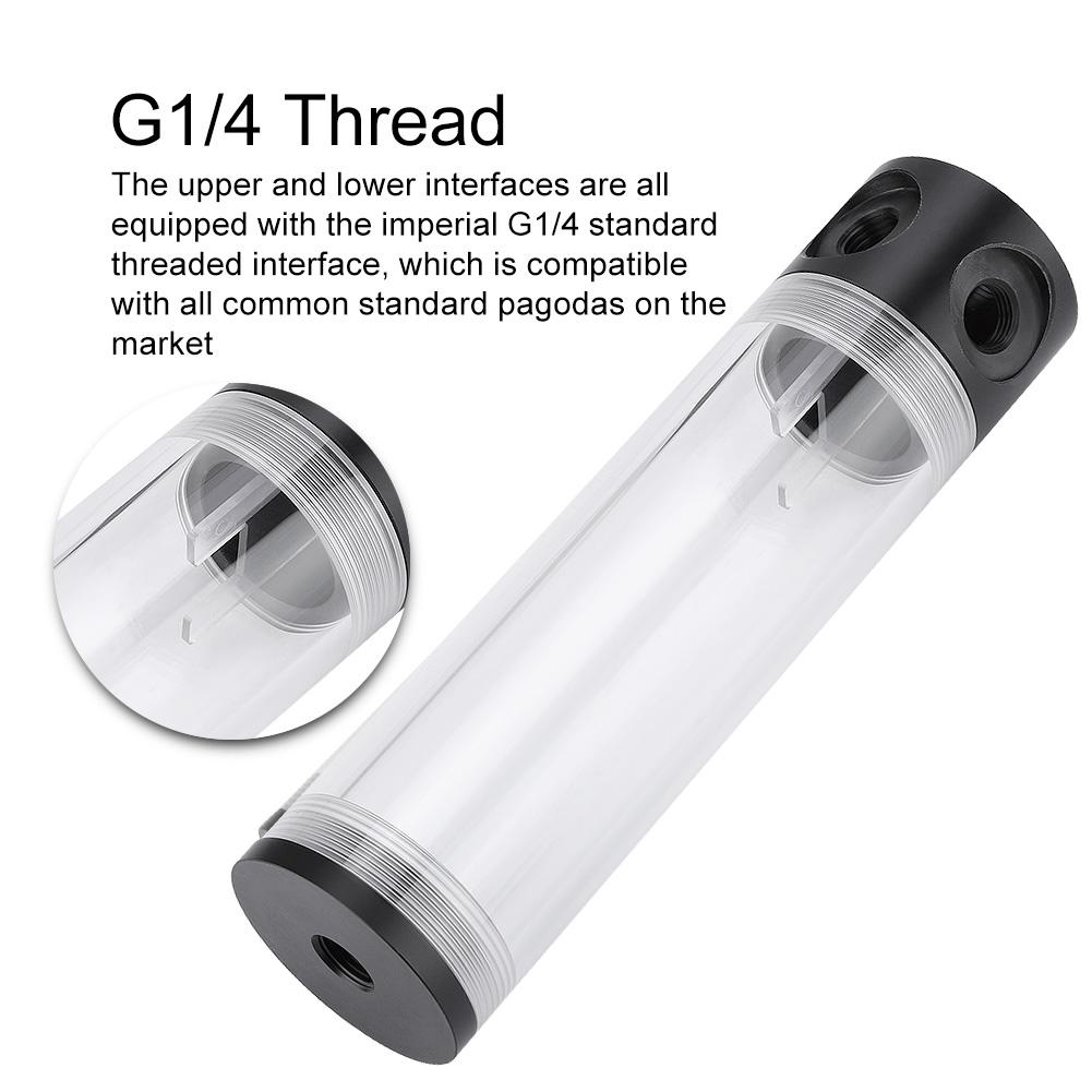 50mm Diameter G1 4 Thread DIY Extra Long Cylinder Water cooled Tank for Computer Cooling