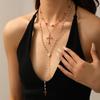 Cross Pendant Necklace With Pearl Look Geometric Design For Womens Fashion Accessories