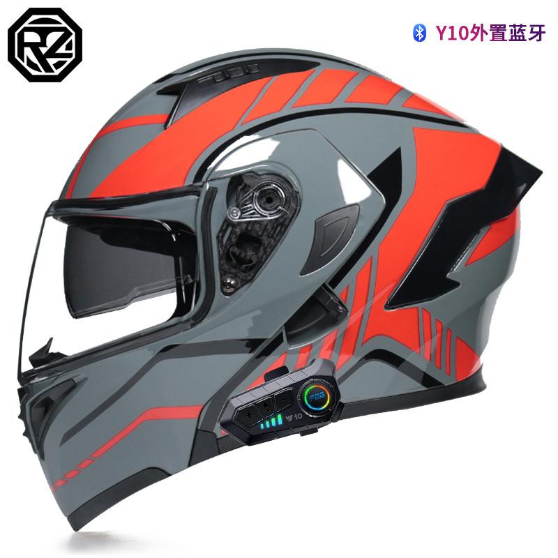 Orz Men's And Women's Electric Motorcycle Helmets Personalized Bluetooth Full Helmet Electric Scooter Motorcycle Four Seasons Warm Helmet