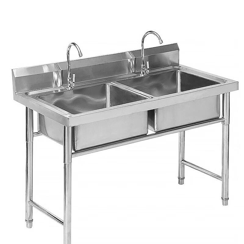 Hysdic Commercial Stainless Steel Double Basin Sink