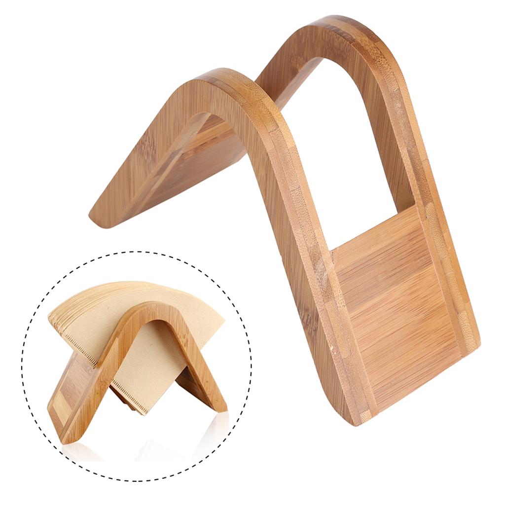 Wooden Coffee Filter Paper Dispenser Holder Display Stand Organizer Rack for Countertop Coffee Station