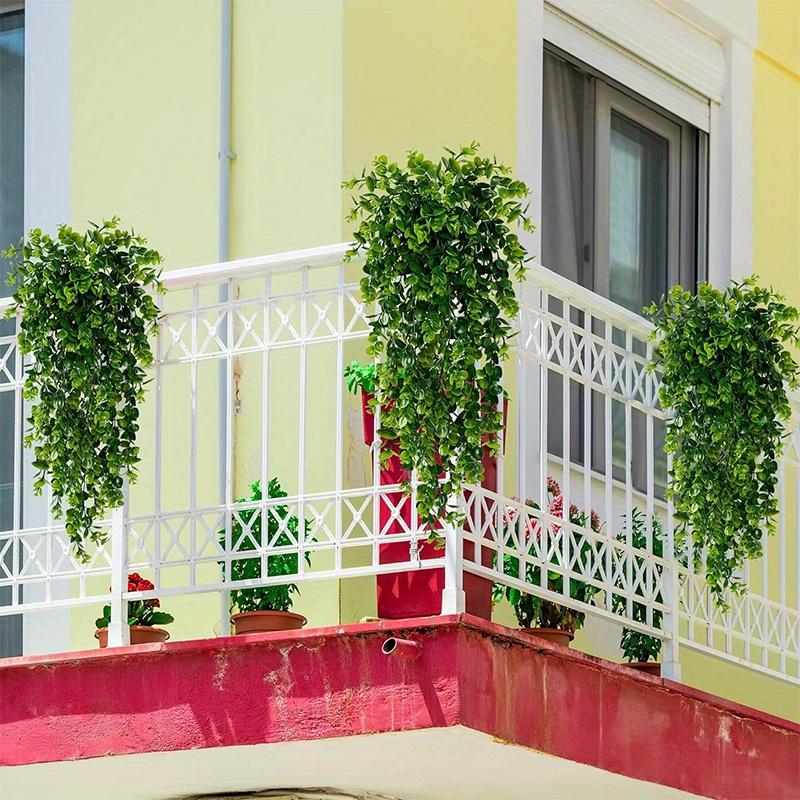 Artificial Hanging Plants Fake Wall Hanging Eucalyptus Plants UV Resistant Plastic Plant Indoor Outdoor Garden Room Decor