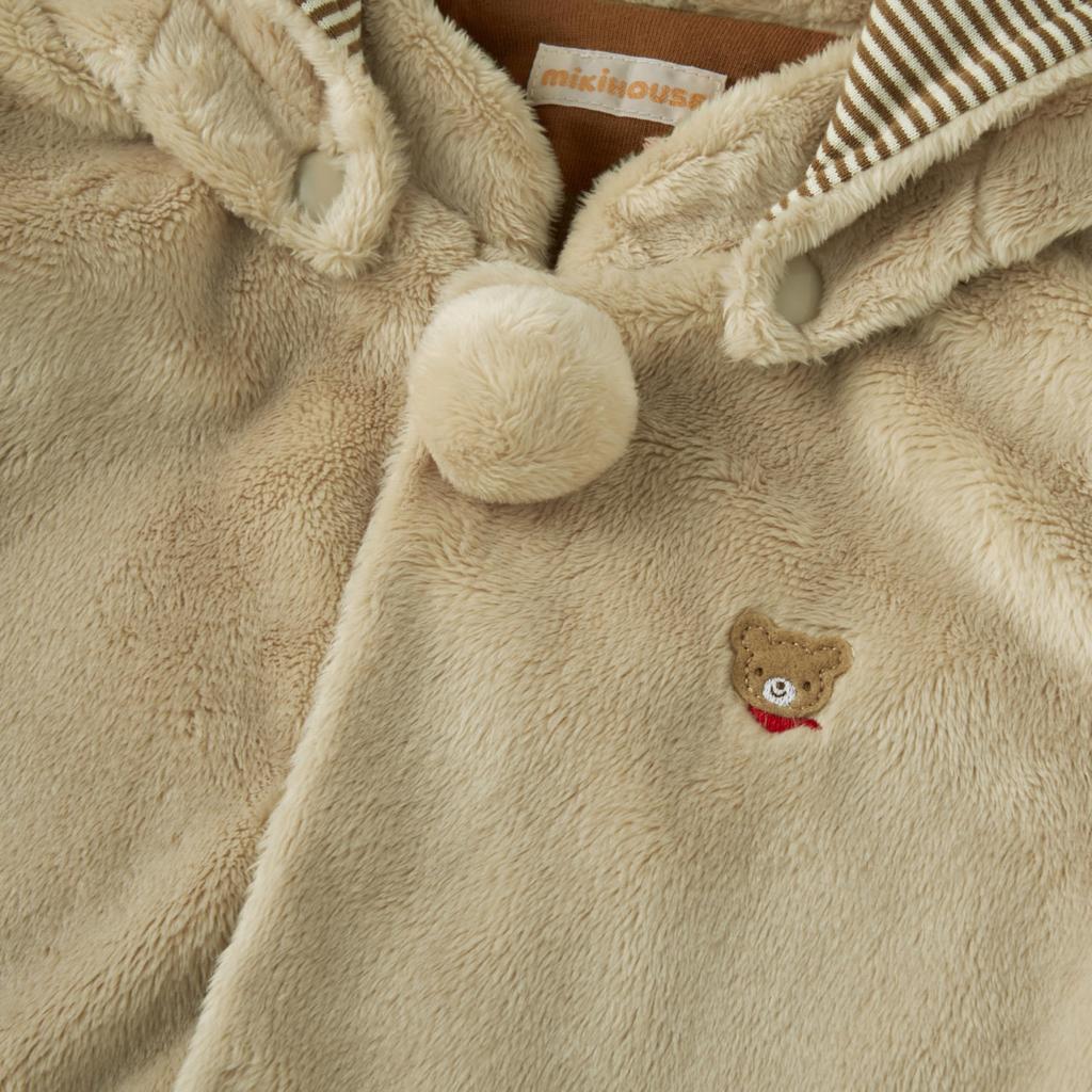 Vestă simplă cu imprimeu urs iepure, fabricată în Japonia, băieți, fete, bebeluși, copii, haine pentru bebeluși, haine gratuite, bej [MIKI HOUSE] Pentru copii, 43-5701-688 (70-90 cm)
