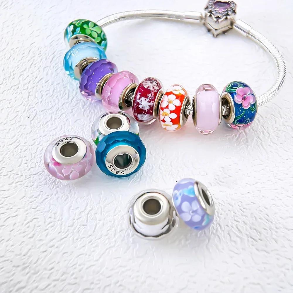 Copperblue Series Crystal Enamel Murano Charming Bead Copper Color Beads Fit Original Bracelet For Women Diy Jewelry Gifts