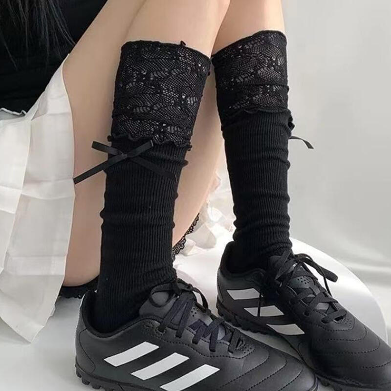 Носки средней длины Mimori Ribbon Balletcore black