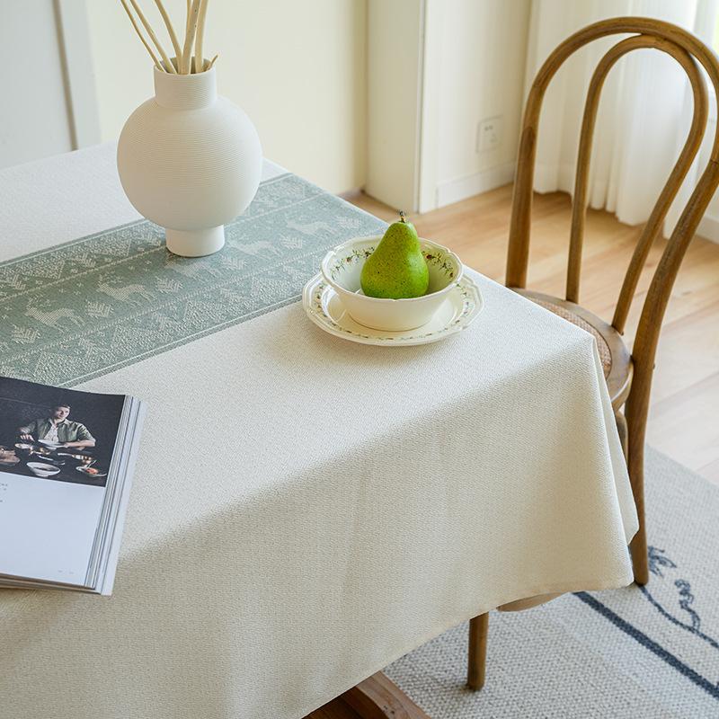 Cotton And Linen Fabric Tablecloth High-End Coffee Table Cloth Simple Modern Dining Table Cloth Rectangular Tablecloth