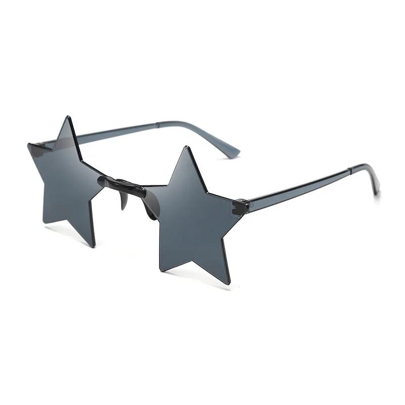 Star Shape Sun Eyeglasses Ultra Light Funny Pentagram Candy Colors Eyewear Decoration Party Rimless Sunglasses UV400 Gafas De Sol
