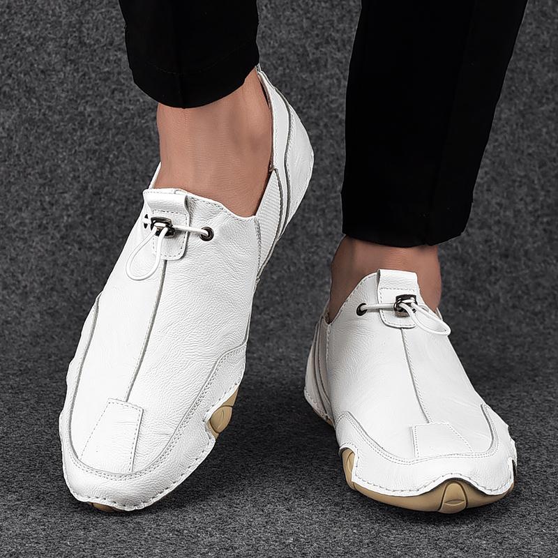 Work  Business Casual  Men  Work Shoes Business Casual Sneakers   Handmade Lac-up Flat  Plus Size Plus Size