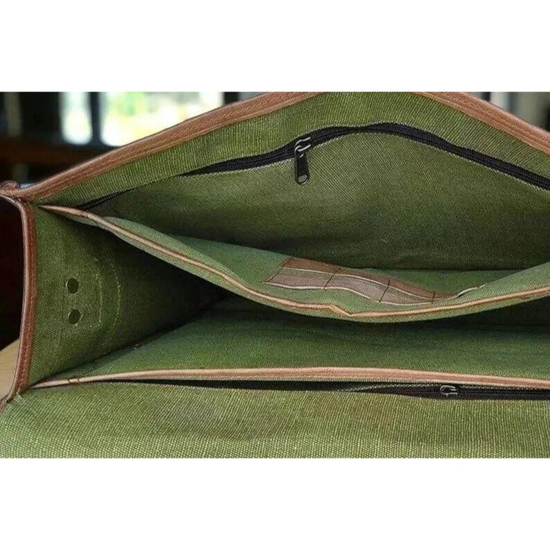 Handgefertigte Herren-Umhängetasche aus echtem Leder im Vintage-Stil für Laptops und Messenger-Aktentaschen