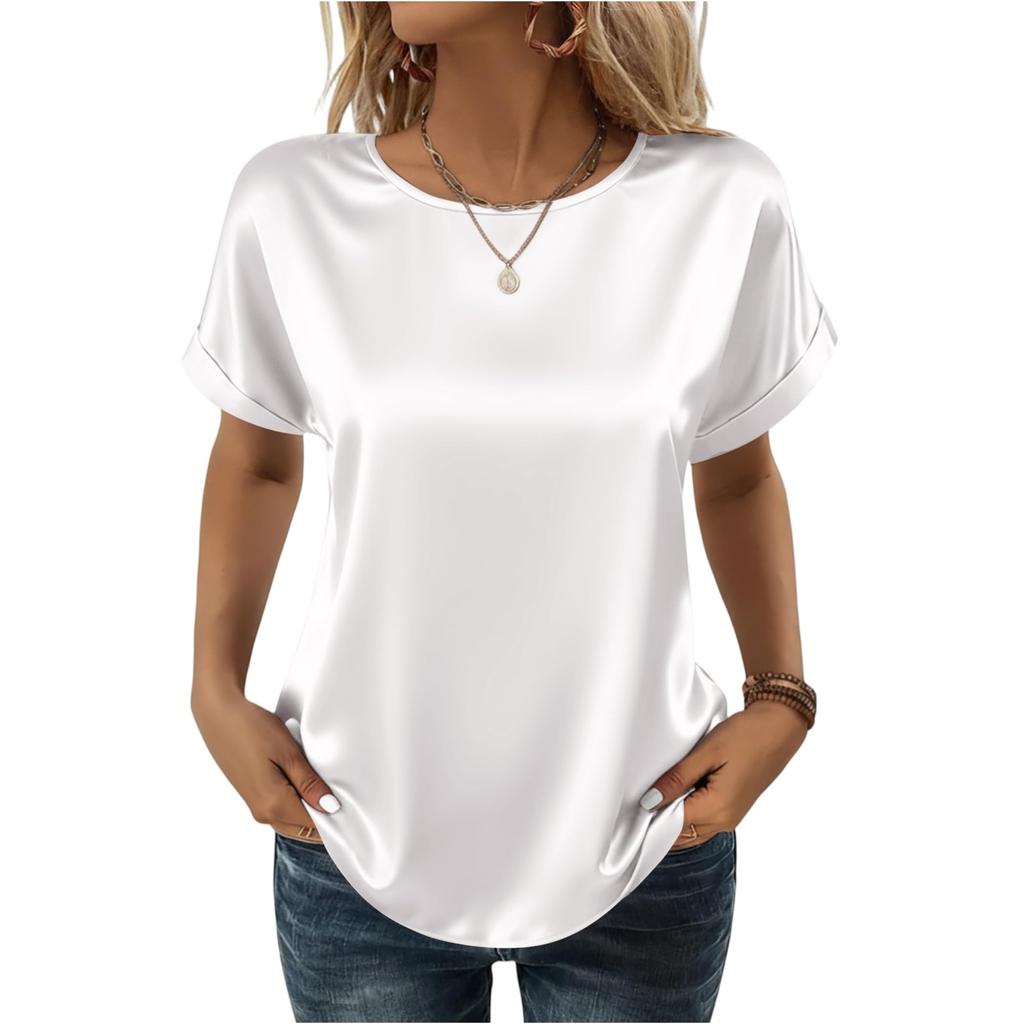 Women's Fashion Casual Round Neck Short Sleeve Shirt