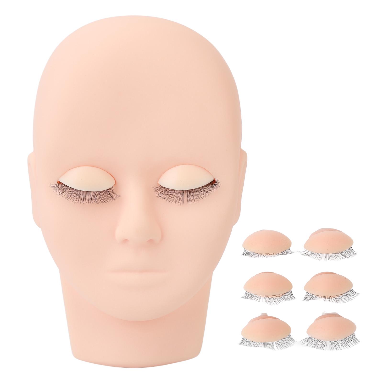 

Lash Mannequin Makeup Eyelash Extension Practice Doll з 3 парами знімних подвійних повік Pink