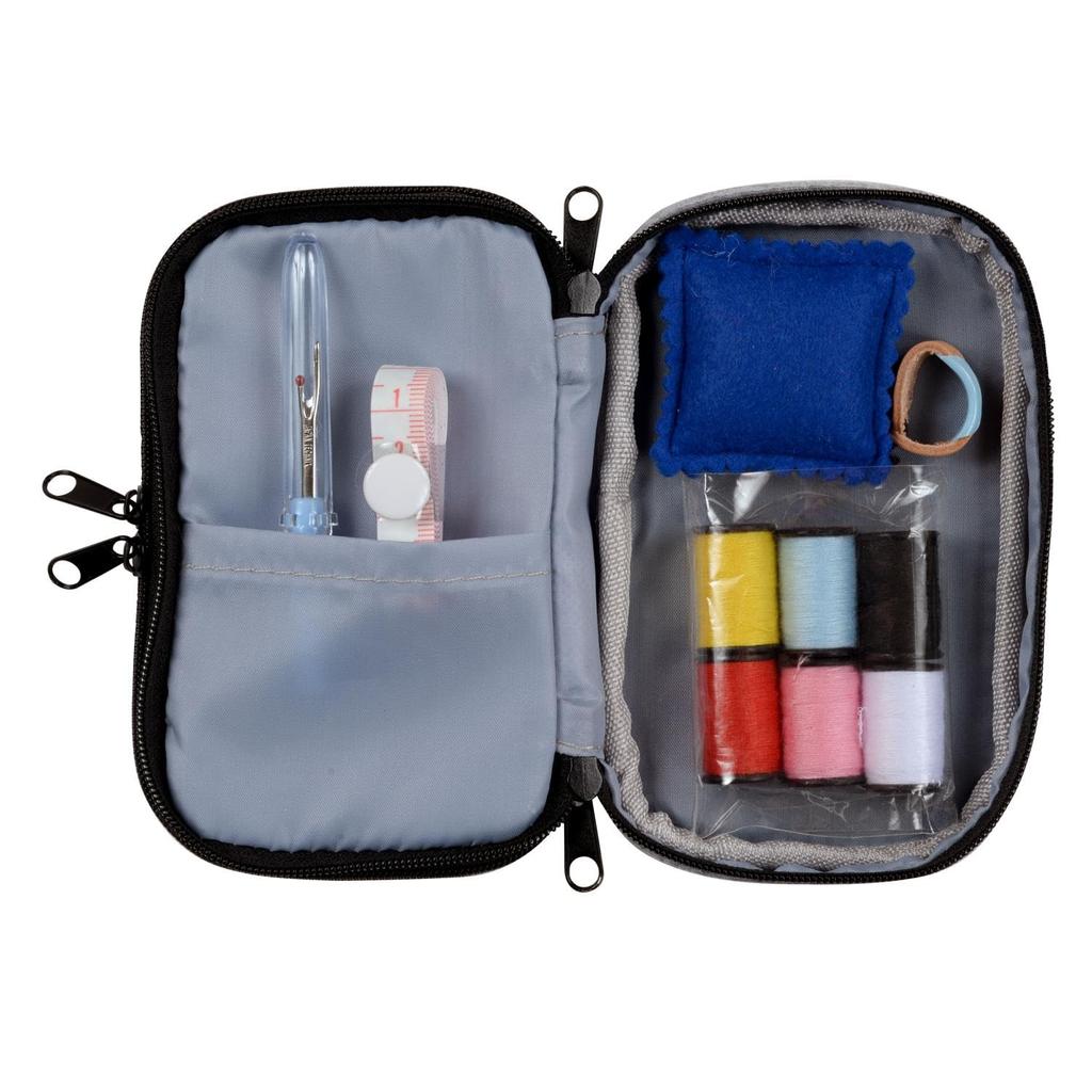 Misasa Sewing Kit Snoopy PEANUTS Zipper Pouch classroom emergency Gray 18702 (for carrying, use, repairs) No.