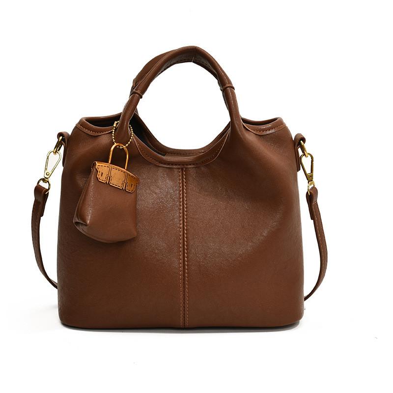 Ielgy Autumn Handbag Retro Fashion Tote Bag Niche Simple Casual High-End Shoulder Bag