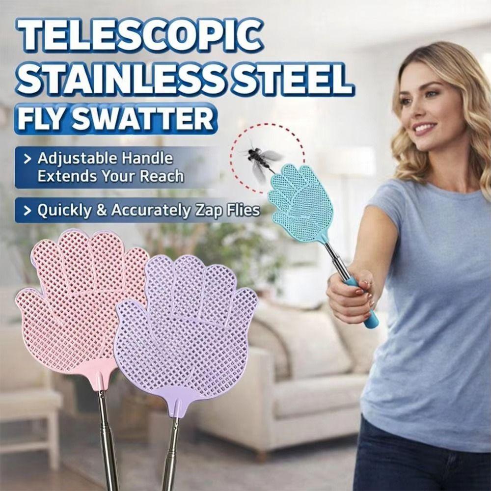 5Pcs Retractable Palm Shaped Fly Swatter Flexible Extendable Bug Swatter Garden Use