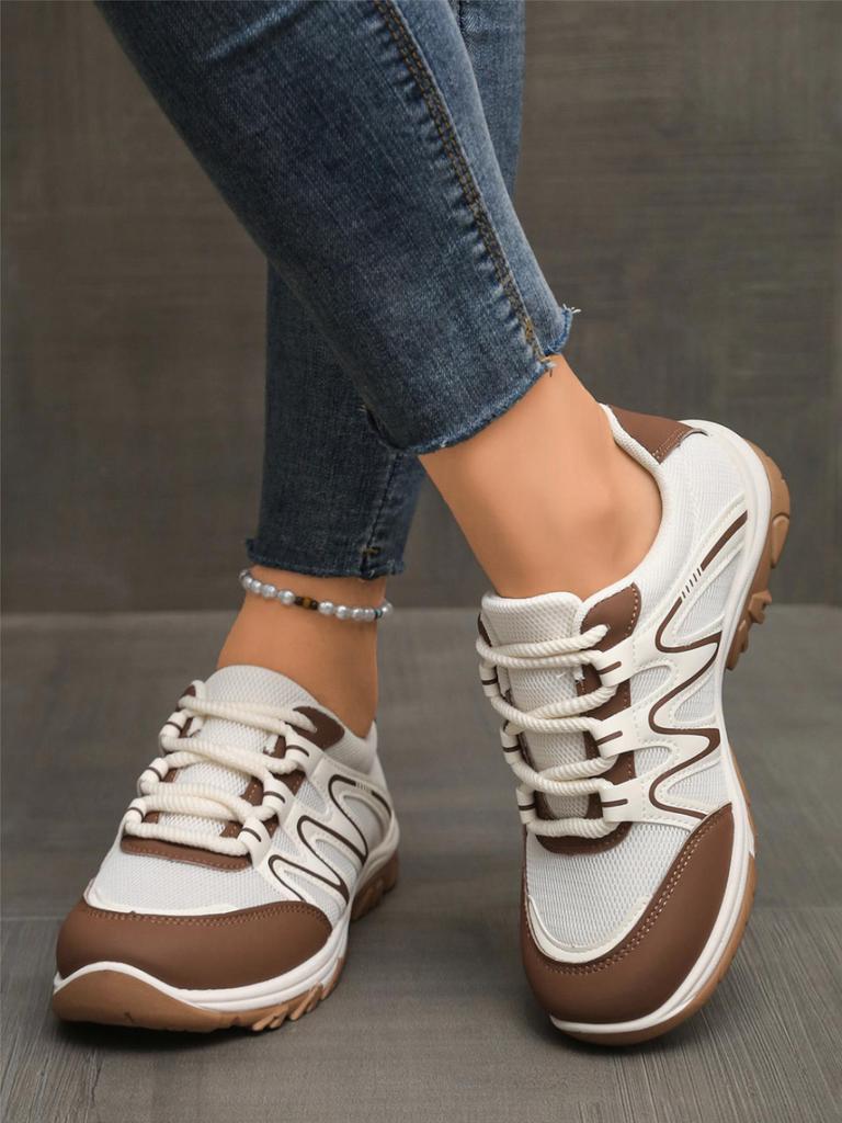 Fashion New Large-sized Casual and Fashionable Front Lace-up Sporty Mesh Breathable Sports Shoes for the Autumn of 2025