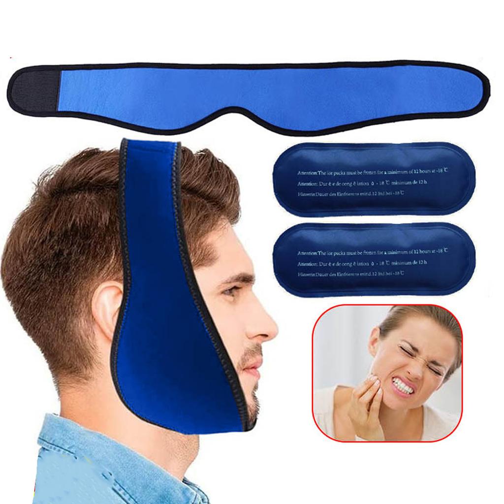 Face Ice Pack Professional Relieve Muscle Fatigue Swelling Relief Hot and Cold Compress Ice Pack Wrap for Jaw Chin Dental