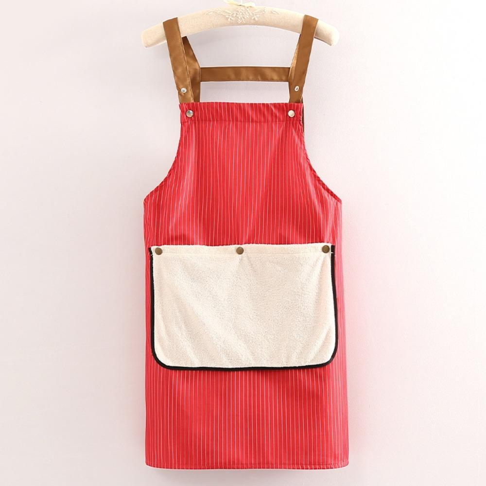 Verdickte Haushaltskochschürze Wasserdicht Ölfest Kaffee Latzschürze Abnehmbares Handtuch Küchenzubehör