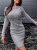 Fur Sexy Bodycon Long Sleeve Dress for Women - Fall/Winter