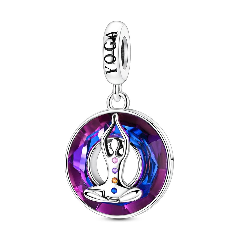 925 Silver Charms Beads Sport Basketball Football Tennis Volleyball Golden Pendant Fit Women Girl Fine Jewelry