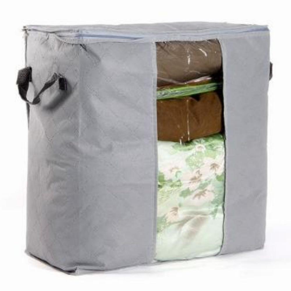 with Reinforced Handle Clothes Storage Bag Foldable Cotton Quilt Bags  For Blankets Bedding