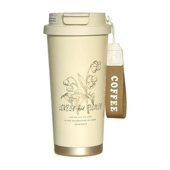 

[LXYGyes99] Tumbler with lid, spill-proof, wide mouth, stainless steel tumbler with straw, heat/cold storage, stylish and cute vacuum tumbler, 2
