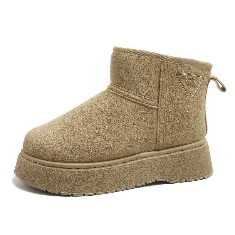 Dicksohlige erhöhende Schneestiefel für Damen Winter neu bequem mit Samt thermisch lässige Baumwollschuhe für Damen Kurzstiefel für Damen