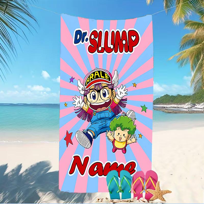 Customizable personalized beach towels Arale Norimaki themed designs.Suitable for the beach, yoga, sports;ideal as beach accessories