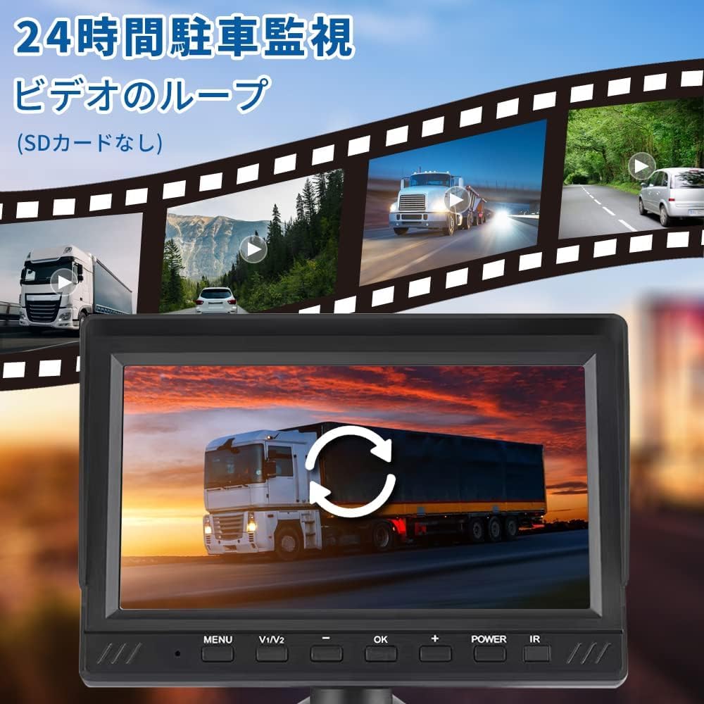 OBEST 24V Backup Camera with IP68 Night Vision and a Single Cable for Heavy Passenger and Large Powered by a Cigarette Lighter Socket for Easy