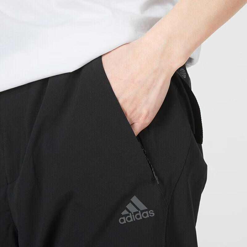 Adidas Solid Color Cuffed Woven Casual Sports Pants Men Bottoms Black HE7362