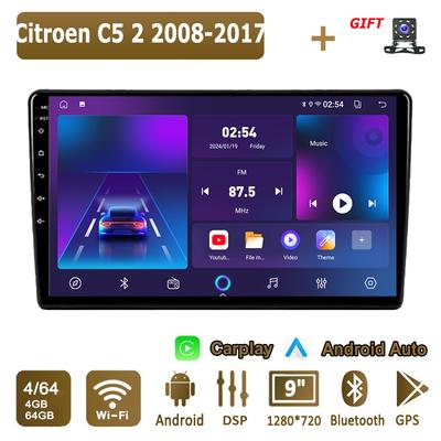 Android Carplay Car Radio For Citroen C5 2 2008-2017 Multimedia Player Head Unit Stereo GPS Navigation BT WIFI 4+64GB