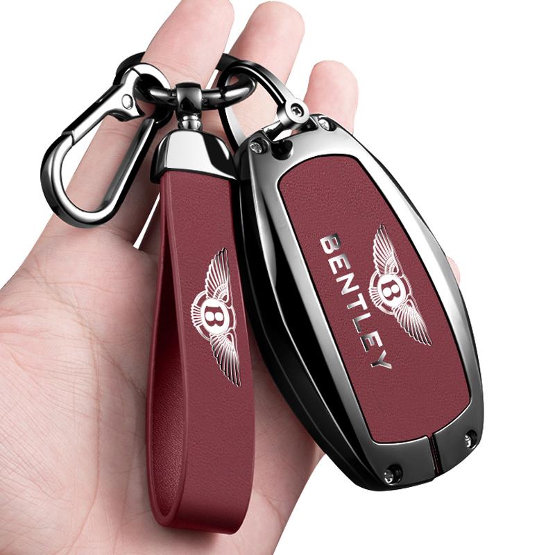 Zinc Alloy Car Key Case Cover Protector Shell Remote Keychain Accessory For Bentley Flying Spur Continental GT Bentayga Mulsanne TH4