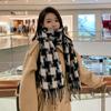 Plaid Scarf Autumn and Winter Women's High End Korean Style Winter Warm Scarf Thickened Imitation Cashmere Shawl