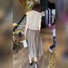 Summer 2025 Elegant Midi Skirt & Top Set for Women - Slimming, Professional Two-Piece Ensemble