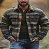 New 2026 Plaid Pattern 3D Printed Men's Regular Fit Double Pocket Jacket Coat
