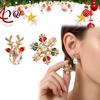 Sparkling Snowflake Earrings 1 Pair Christmas Stud Earrings, Faux Crystal Elk Antlers Asymmetric Jewelry And Colorful Rhinestone Holiday Gifts