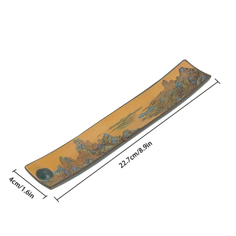 Ceramic Line Incense Burner Buddhism Zen Incense Stick Holder Chinese Enamel Colored Thread Incense Insert Aromatherapy Supplies