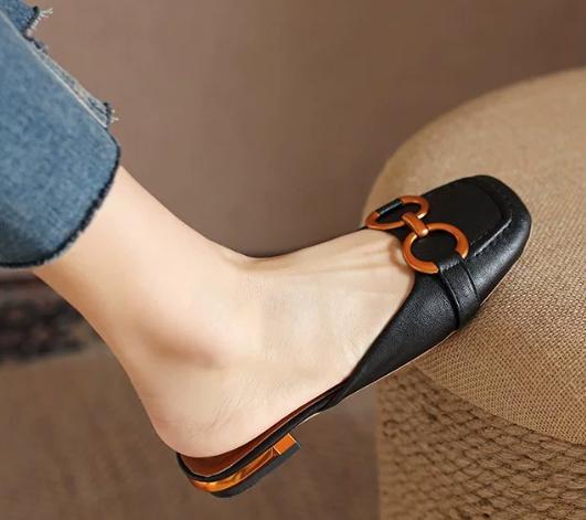 

Модные ретро-сандалии Baotou на низком каблуке для женщин, офисная замшевая обувь слипоны, новая летняя коллекция 2024 34