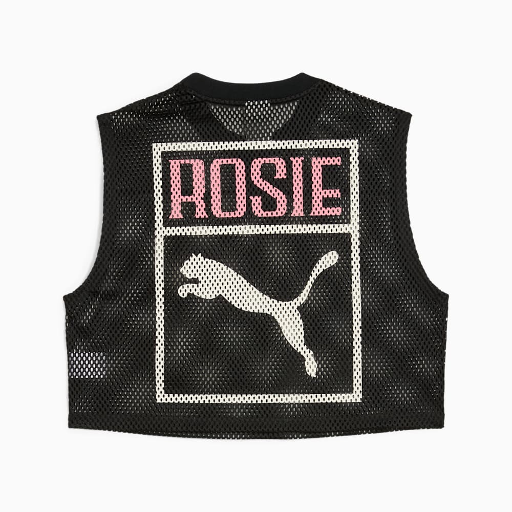ROSÉ Расслабленный сетчатый топ – Черный / Белый (Ограниченный выпуск)